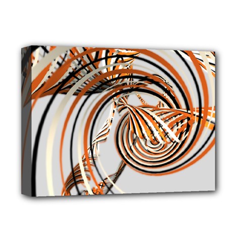 Splines Line Circle Brown Deluxe Canvas 16  X 12   by Mariart