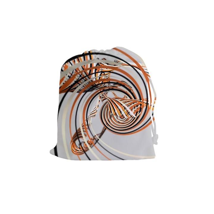 Splines Line Circle Brown Drawstring Pouches (Medium) 