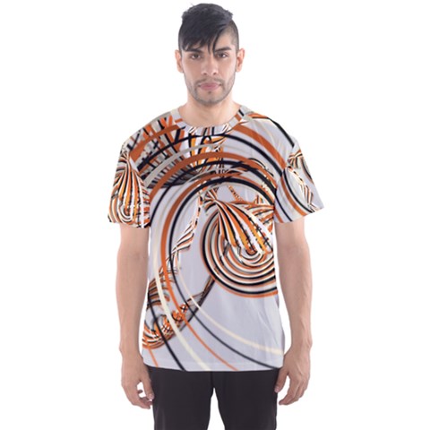 Splines Line Circle Brown Men s Sports Mesh Tee by Mariart