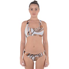 Splines Line Circle Brown Cross Back Hipster Bikini Set