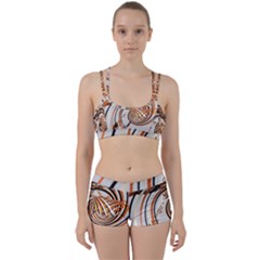 Splines Line Circle Brown Women s Sports Set