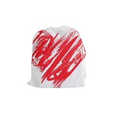 Valentines Day Heart Modern Red Polka Drawstring Pouches (medium)  by Mariart