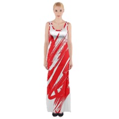 Valentines Day Heart Modern Red Polka Maxi Thigh Split Dress