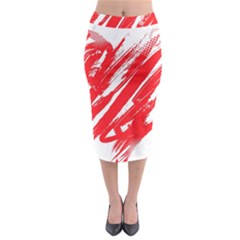 Valentines Day Heart Modern Red Polka Midi Pencil Skirt by Mariart