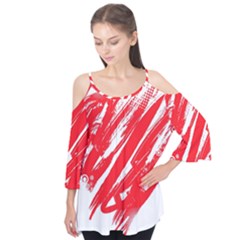 Valentines Day Heart Modern Red Polka Flutter Tees