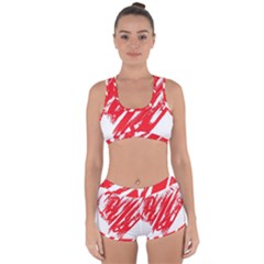 Valentines Day Heart Modern Red Polka Racerback Boyleg Bikini Set