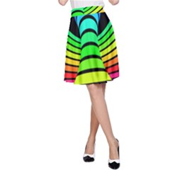 Twisted Motion Rainbow Colors Line Wave Chevron Waves A-line Skirt by Mariart