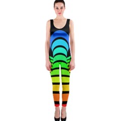 Twisted Motion Rainbow Colors Line Wave Chevron Waves Onepiece Catsuit by Mariart