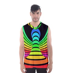 Twisted Motion Rainbow Colors Line Wave Chevron Waves Men s Basketball Tank Top by Mariart