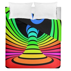 Twisted Motion Rainbow Colors Line Wave Chevron Waves Duvet Cover Double Side (queen Size) by Mariart