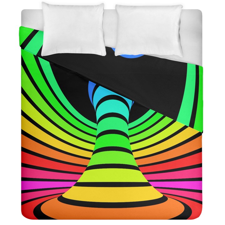 Twisted Motion Rainbow Colors Line Wave Chevron Waves Duvet Cover Double Side (California King Size)