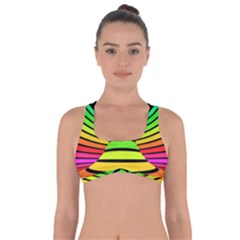 Twisted Motion Rainbow Colors Line Wave Chevron Waves Got No Strings Sports Bra by Mariart