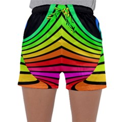 Twisted Motion Rainbow Colors Line Wave Chevron Waves Sleepwear Shorts