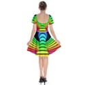 Twisted Motion Rainbow Colors Line Wave Chevron Waves Short Sleeve Bardot Dress View2