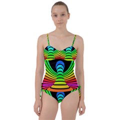 Twisted Motion Rainbow Colors Line Wave Chevron Waves Sweetheart Tankini Set by Mariart