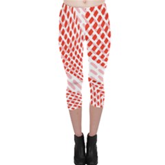 Waves Wave Learning Connection Polka Red Pink Chevron Capri Leggings 