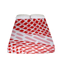 Waves Wave Learning Connection Polka Red Pink Chevron Fitted Sheet (full/ Double Size) by Mariart