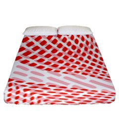 Waves Wave Learning Connection Polka Red Pink Chevron Fitted Sheet (king Size) by Mariart