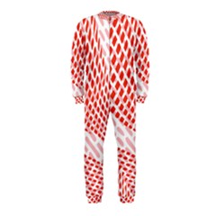 Waves Wave Learning Connection Polka Red Pink Chevron Onepiece Jumpsuit (kids) by Mariart