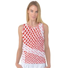 Waves Wave Learning Connection Polka Red Pink Chevron Women s Basketball Tank Top by Mariart