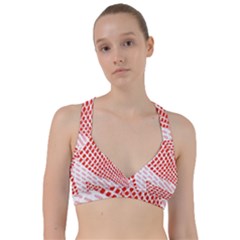 Waves Wave Learning Connection Polka Red Pink Chevron Sweetheart Sports Bra by Mariart