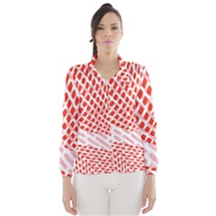 Waves Wave Learning Connection Polka Red Pink Chevron Wind Breaker (women) by Mariart