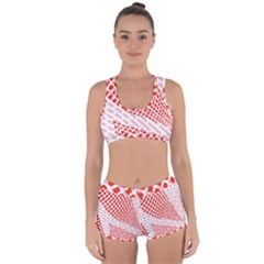 Waves Wave Learning Connection Polka Red Pink Chevron Racerback Boyleg Bikini Set by Mariart