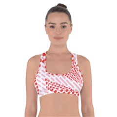 Waves Wave Learning Connection Polka Red Pink Chevron Cross Back Sports Bra