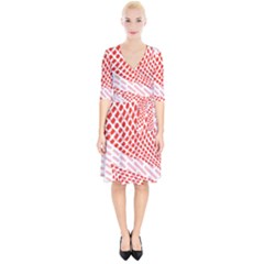 Waves Wave Learning Connection Polka Red Pink Chevron Wrap Up Cocktail Dress