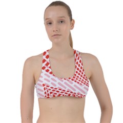 Waves Wave Learning Connection Polka Red Pink Chevron Criss Cross Racerback Sports Bra