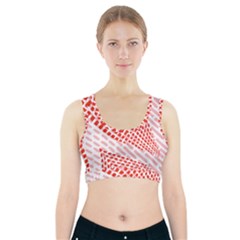 Waves Wave Learning Connection Polka Red Pink Chevron Sports Bra With Pocket by Mariart