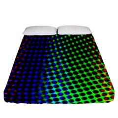 Digitally Created Halftone Dots Abstract Background Design Fitted Sheet (california King Size) by Nexatart