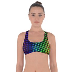 Digitally Created Halftone Dots Abstract Background Design Got No Strings Sports Bra