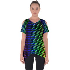 Digitally Created Halftone Dots Abstract Background Design Cut Out Side Drop Tee