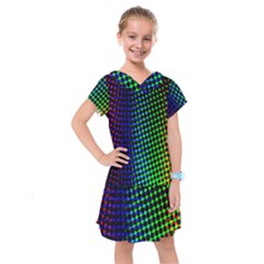 Digitally Created Halftone Dots Abstract Background Design Kids  Drop Waist Dress