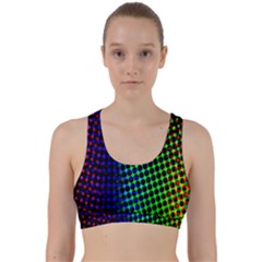 Digitally Created Halftone Dots Abstract Background Design Back Weave Sports Bra