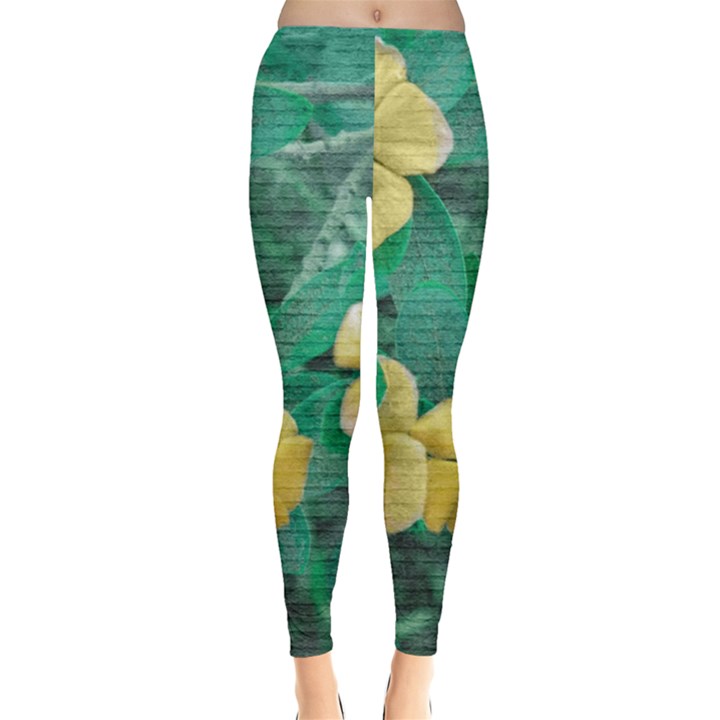 Yellow Flowers At Nature Leggings 