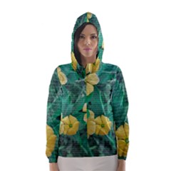 Yellow Flowers At Nature Hooded Wind Breaker (women) by dflcprints