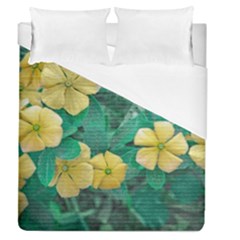 Yellow Flowers At Nature Duvet Cover (queen Size) by dflcprints