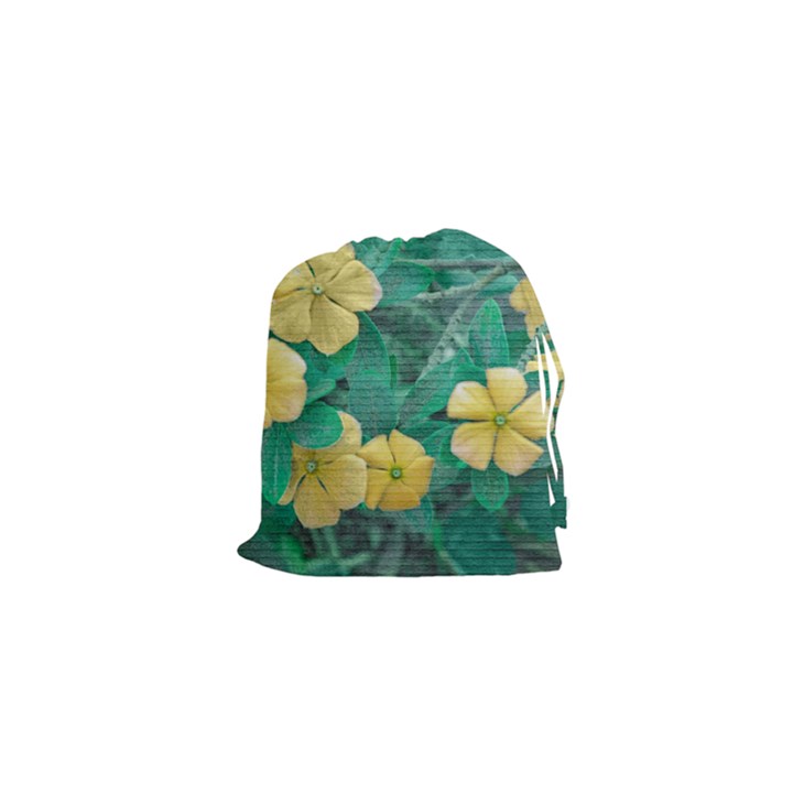 Yellow Flowers At Nature Drawstring Pouches (XS) 