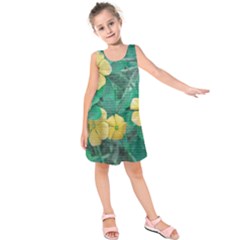 Yellow Flowers At Nature Kids  Sleeveless Dress by dflcprints