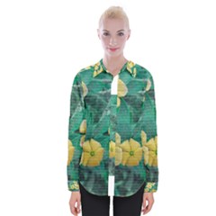 Yellow Flowers At Nature Womens Long Sleeve Shirt