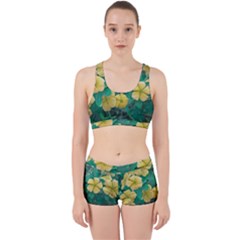 Yellow Flowers At Nature Work It Out Sports Bra Set