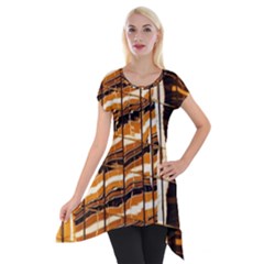 Abstract Architecture Background Short Sleeve Side Drop Tunic by Nexatart