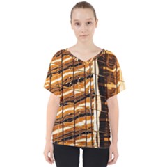 Abstract Architecture Background V-neck Dolman Drape Top