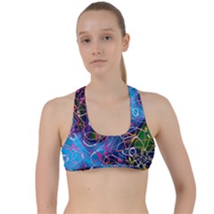 Background Chaos Mess Colorful Criss Cross Racerback Sports Bra