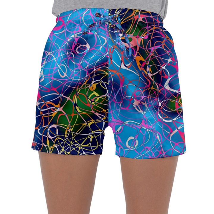 Background Chaos Mess Colorful Sleepwear Shorts