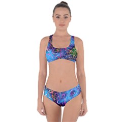 Background Chaos Mess Colorful Criss Cross Bikini Set