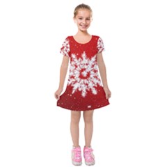 Background Christmas Star Kids  Short Sleeve Velvet Dress by Nexatart