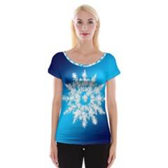 Background Christmas Star Cap Sleeve Tops by Nexatart